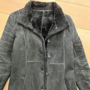 Searle Womens genuine Shearling coat black size 6